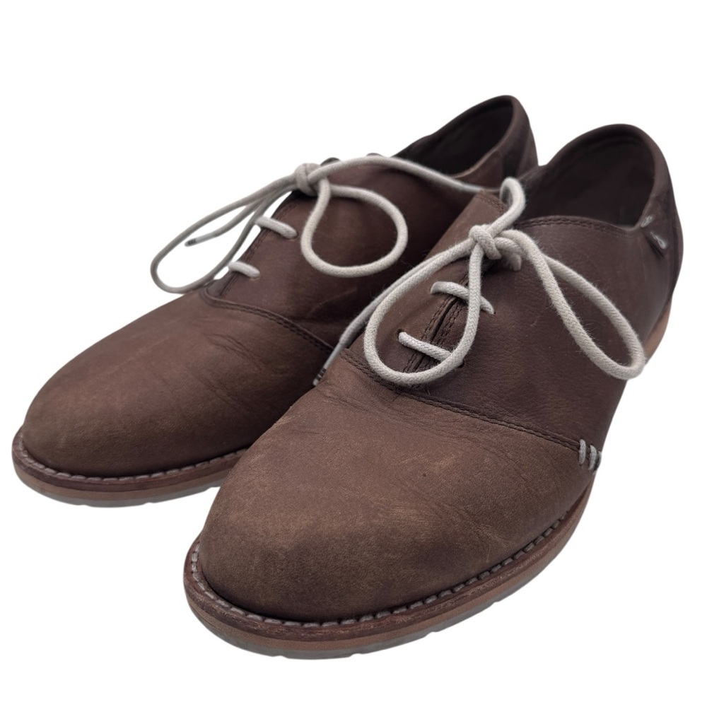Ahnu Emery Brown Leather and Suede Men's Oxfords - Size 10